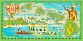 Hawaiian Beach Towel Aloha State 30" x 60"