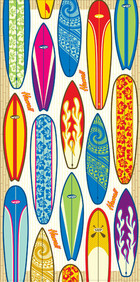 Hawaiian Beach Towel Surfboards 30" x 60"