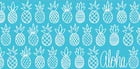 Hawaiian Beach Towel Pineapple Sunday Aqua 30" x 60"
