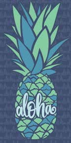 Hawaiian Beach Towel Pineapple Mosaic 30" x 60"