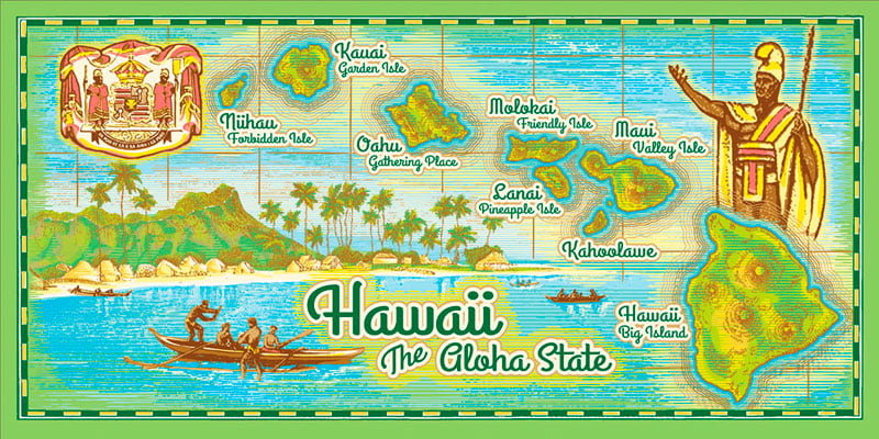 Hawaiian Beach Towels Sunset Palm Trees Aloha State 60"x30" Hawaii Black New 