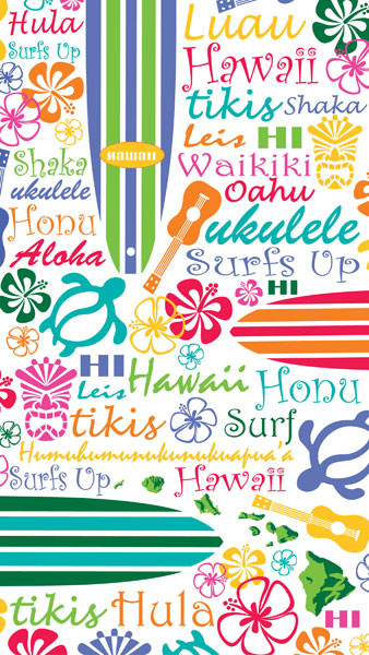Hawaii Beach Towel Colorful SURFBOARDS 